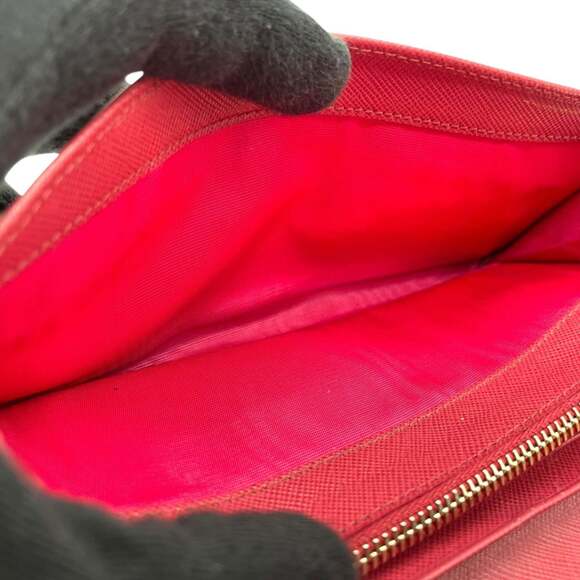 PRADA Prada Long Wallet, Saffiano Leather, Flap, Pink, Two-Tone, Gold Hardwar... - Picture 15 of 16